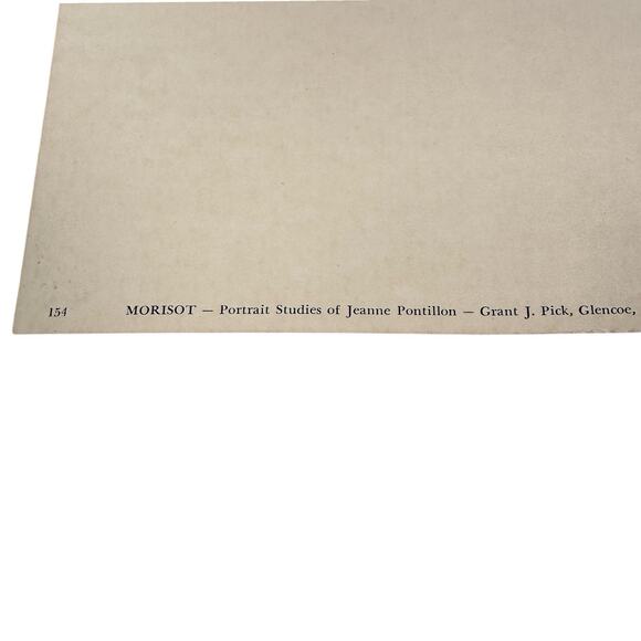 Vtg Berthe Morisot Young Woman Dreaming Portrait Study of Jeanne Pontillon Print - Picture 5 of 9